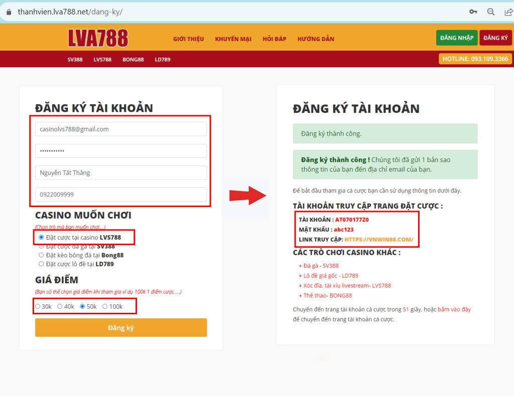 1️⃣ ĐĂNG KÝ TÀI KHOẢN Lvs788